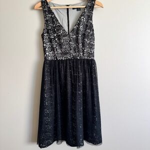 French Connection Black Lace Dress Size 4